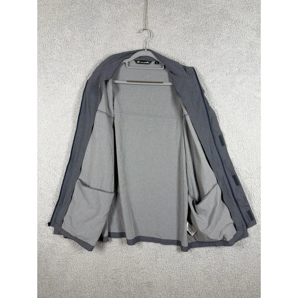 Travis Mathew Jacket Mens Sz 2XL Blue Plaid Golf Active Performance Stretch Zip‎